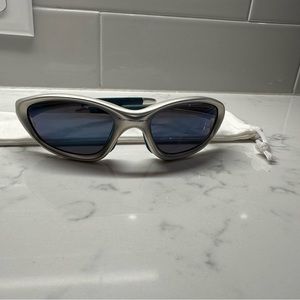 Rare Oakley Straight Jacket Sunglasses. Blue Lens. Titanium Frames
